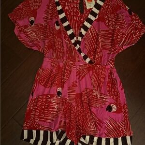 Farm Rio x Anthropolgie Salma Parrot Romper XS Petite